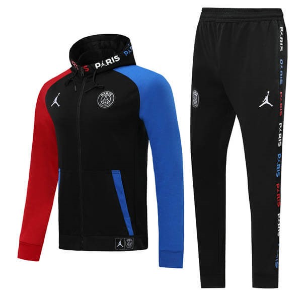 JORDAN Trainingsanzug Paris Saint Germain 2019-20 Schwarz Blau Rote Fussballtrikots Günstig